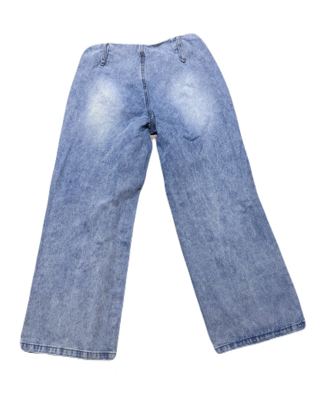 Light Blue Washed Front Seam Detail Wide Leg Jeans from PrettyLittleThing US 6 - Picture 4 of 12